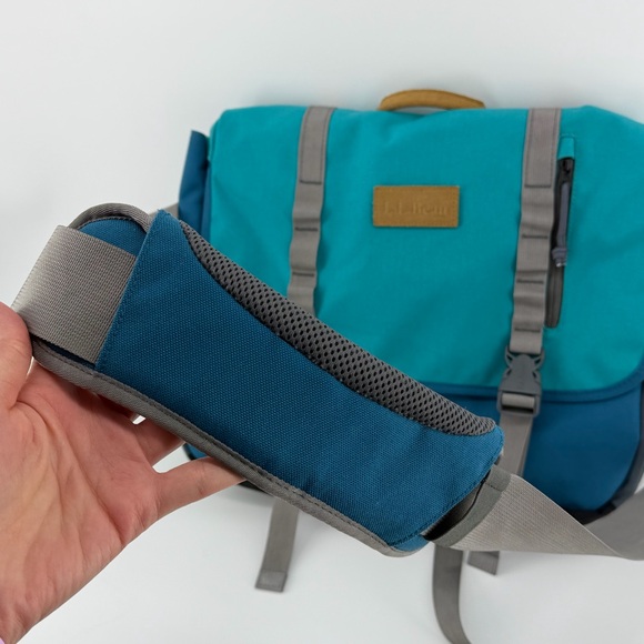 L.L. Bean Laptop Messenger Bag, Colorblock Turquoise/Blue/Grey - Picture 5 of 11